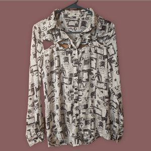 Mustard Seed || Circus Print Cutout Blouse
